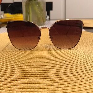 Womens Brownish Gold Cat Eye Sunglasses
